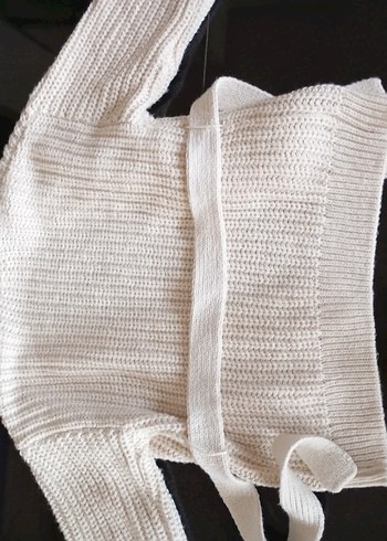 Bohem Tarzı Beyaz Örgü Kadın Hırka - Görsel 8