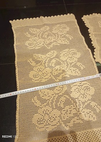 Vintage İşlemeli Dantel Masa Örtüsü Seti - Görsel 20