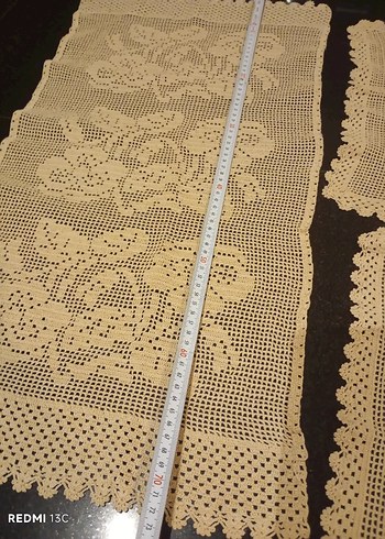 Vintage İşlemeli Dantel Masa Örtüsü Seti - Görsel 7