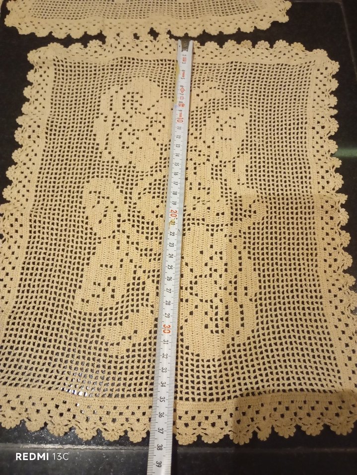 Vintage İşlemeli Dantel Masa Örtüsü Seti - Görsel 4