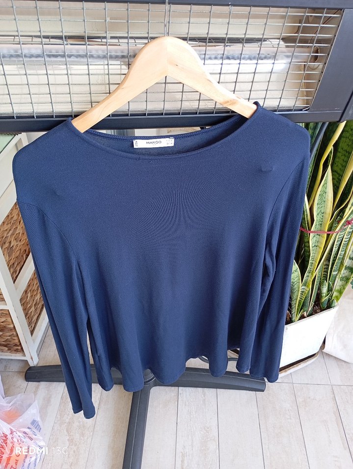 Mavi Düz Kesim buluz - Görsel 3