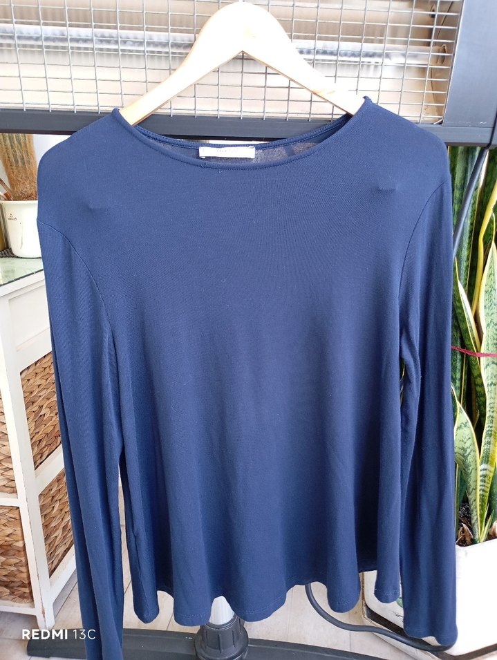 Mavi Düz Kesim buluz - Görsel 4