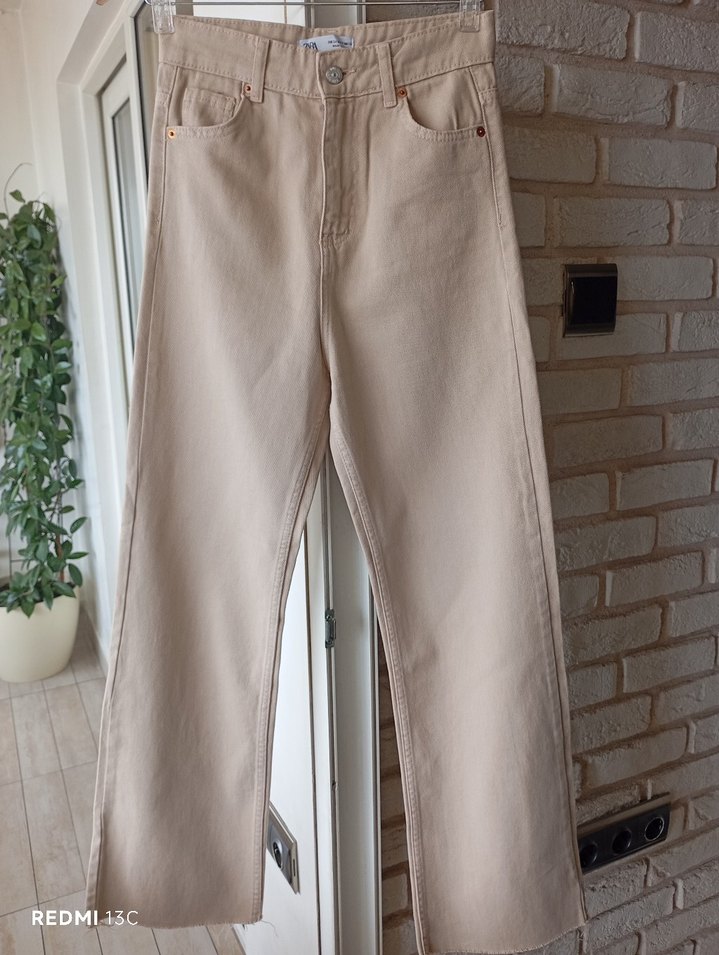 Bej Kadın Regular Fit Midi Pantolon - Görsel 4