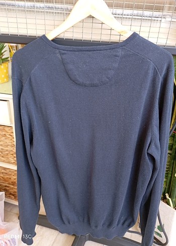 Erkek Lacivert V Yaka Örgü Yün Kazak - Görsel 8