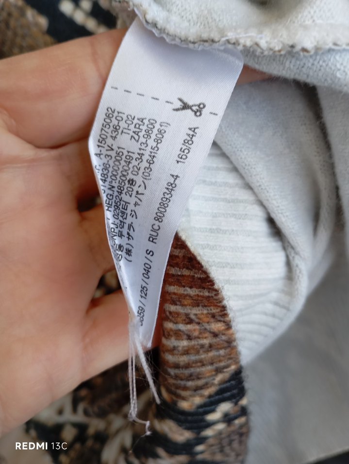 Yılan Desenli Örgü Kahverengi Kadın Bluz - Görsel 4