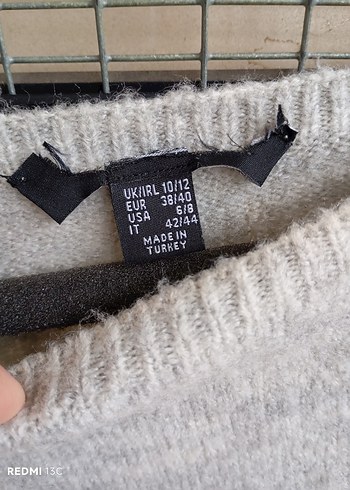 Gri Örgü Yün Kadın Kazak - Görsel 2