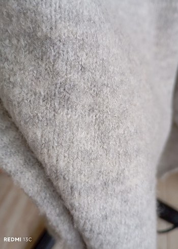 Gri Örgü Yün Kadın Kazak - Görsel 8