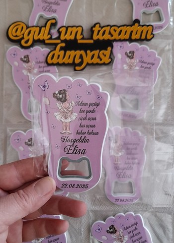 Pembe Ayak Şeklinde Açacaklı Magnet