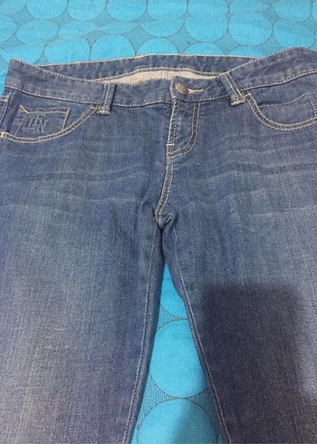 29 Beden Kadın Mavi Midi Boy Denim Jean
