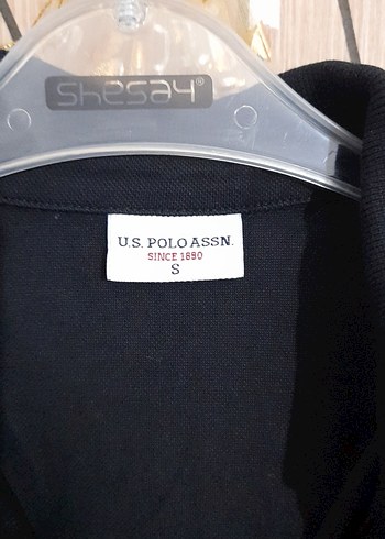 U.S Polo Assn. Düğmeli Siyah Kısa Kollu Mini Elbise