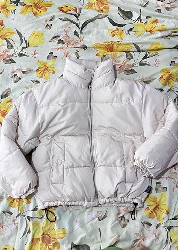 Pull bear krem  şişme mont - Görsel 2