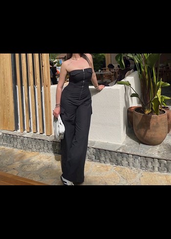 Siyah Straplez tulum - Görsel 4