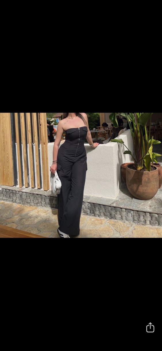 Siyah Straplez tulum - Görsel 4