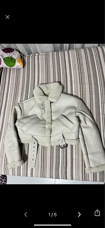 Biker ceket Krem