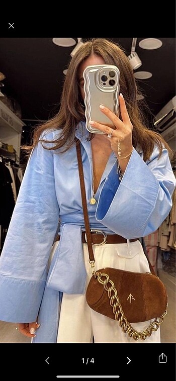 Zara Model belden bağlamalı gömlek