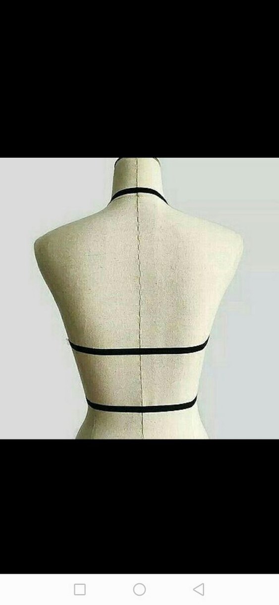 Siyah Renkli Tokalı Minimalist Vücut Zinciri - Görsel 3