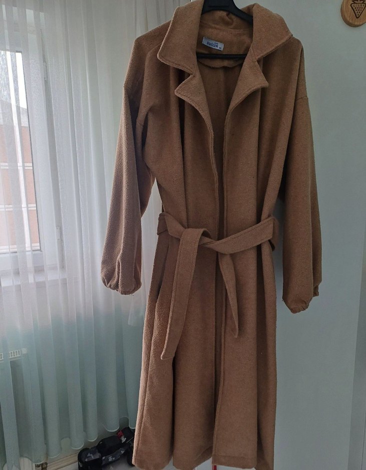 Bej Uzun Kadın Kaban - Görsel 2