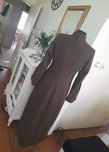 haki kaşe uzun manto pardüse yeni - Görsel 3