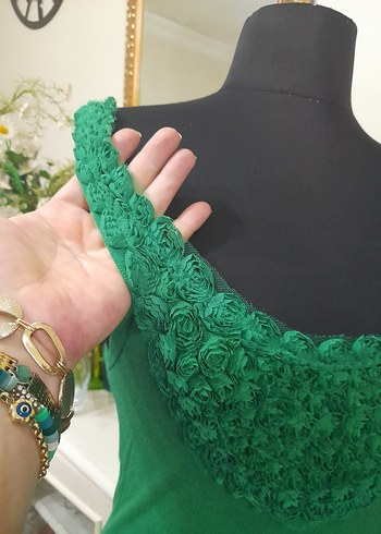 Stradivarius Yeşil Dantelli tşhırt
