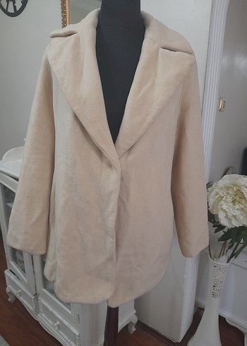 Bej Midi Düğmeli Kadın Kaban - Görsel 7