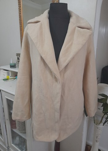 Bej Midi Düğmeli Kadın Kaban - Görsel 19