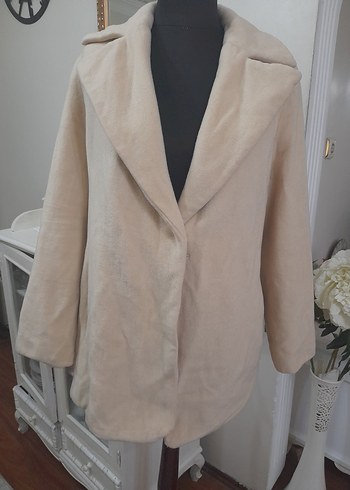 Bej Midi Düğmeli Kadın Kaban - Görsel 8