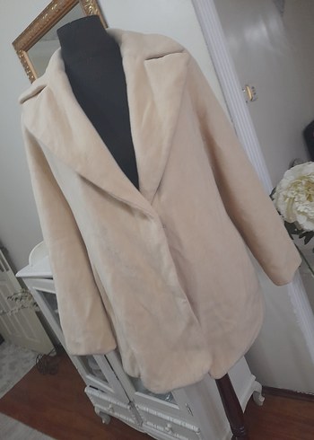 Bej Midi Düğmeli Kadın Kaban - Görsel 9