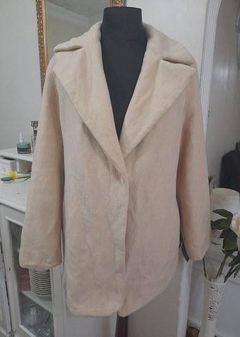 Bej Midi Düğmeli Kadın Kaban - Görsel 18