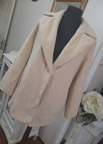 Bej Midi Düğmeli Kadın Kaban - Görsel 13