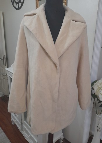 Bej Midi Düğmeli Kadın Kaban - Görsel 16