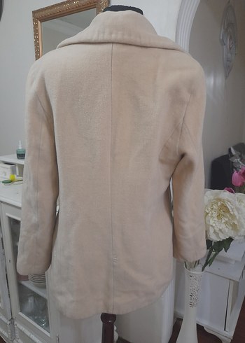 Bej Midi Düğmeli Kadın Kaban - Görsel 17