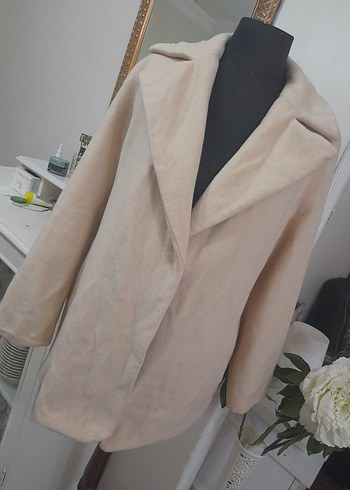 Bej Midi Düğmeli Kadın Kaban - Görsel 2