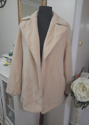 Bej Midi Düğmeli Kadın Kaban - Görsel 10