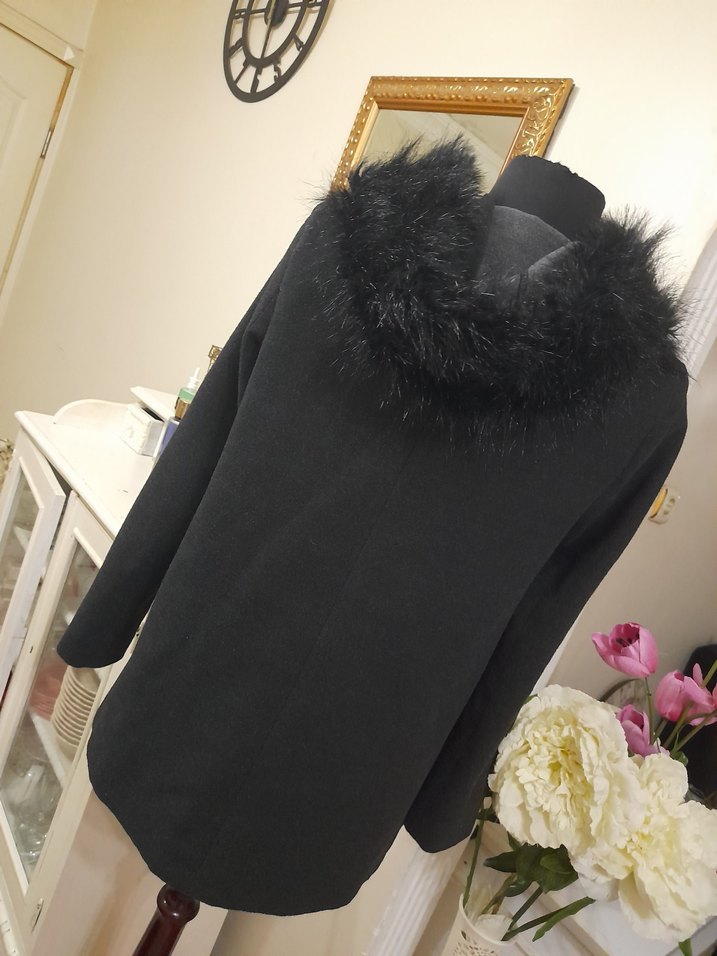 füme  Kürklü kaban yeni S,M,L - Görsel 4