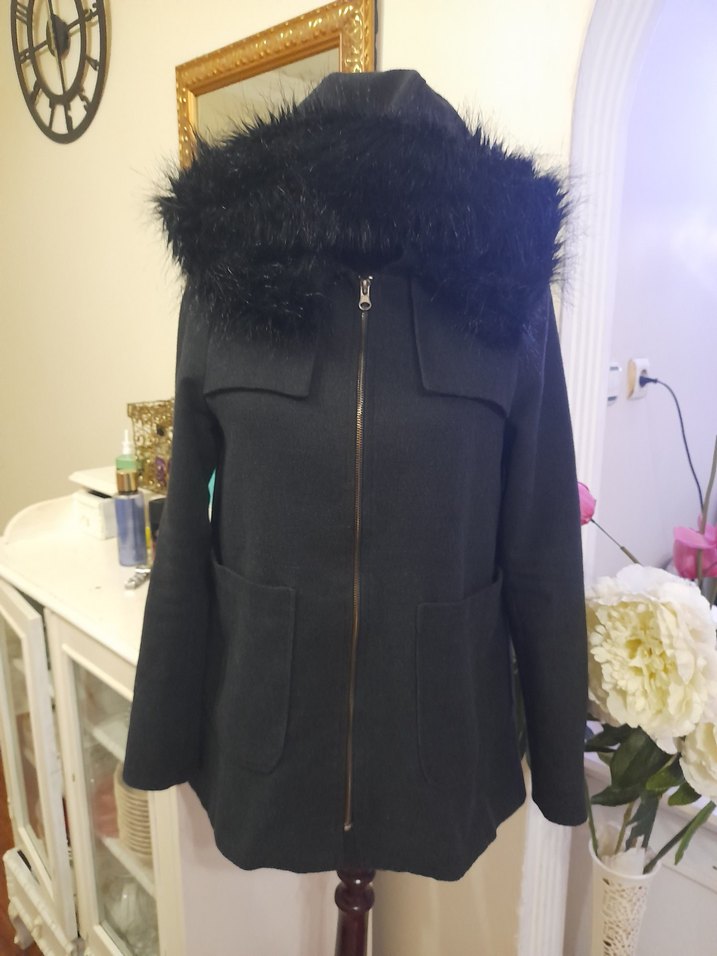 füme  Kürklü kaban yeni S,M,L - Görsel 5