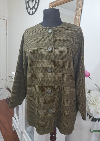 Düğmeli Midi kaşe üst giyim - Görsel 11