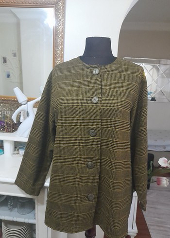 Düğmeli Midi kaşe üst giyim - Görsel 8