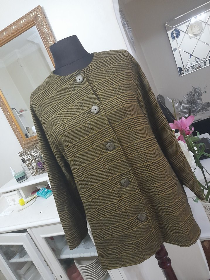 Düğmeli Midi kaşe üst giyim - Görsel 2