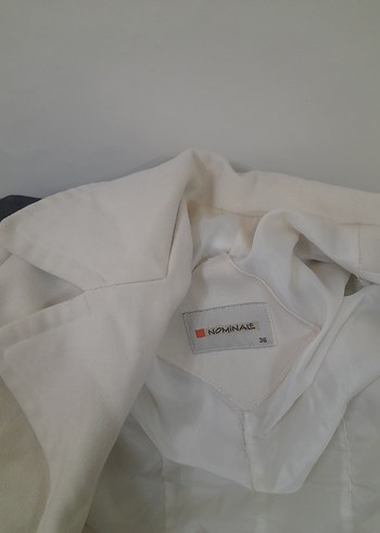 Düğmeli ekru  Midi Kadın Kaban - Görsel 5