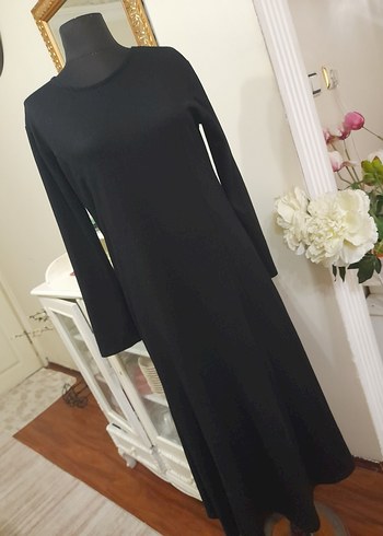 Siyah Uzun Kollu Uzun Elbise - Görsel 17