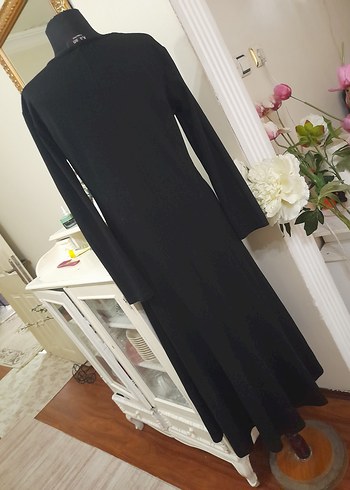 Siyah Uzun Kollu Uzun Elbise - Görsel 7