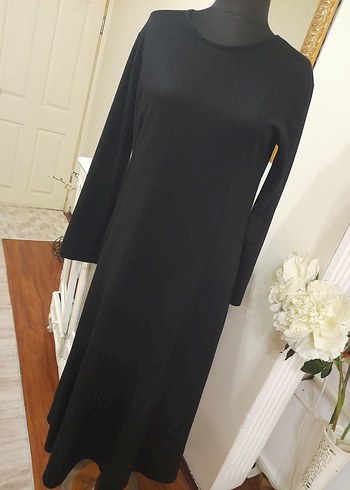 Siyah Uzun Kollu Uzun Elbise - Görsel 13