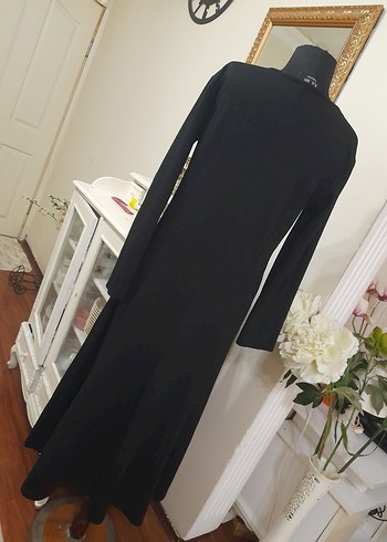 Siyah Uzun Kollu Uzun Elbise - Görsel 11