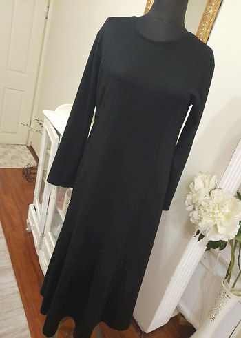 Siyah Uzun Kollu Uzun Elbise - Görsel 16