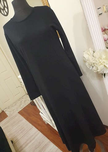 Siyah Uzun Kollu Uzun Elbise - Görsel 14