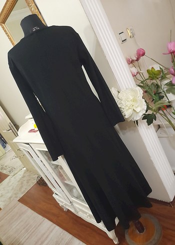 Siyah Uzun Kollu Uzun Elbise - Görsel 10