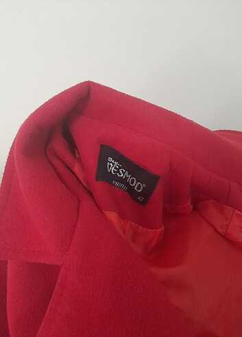 Kırmızı kaşe kaban - Görsel 10