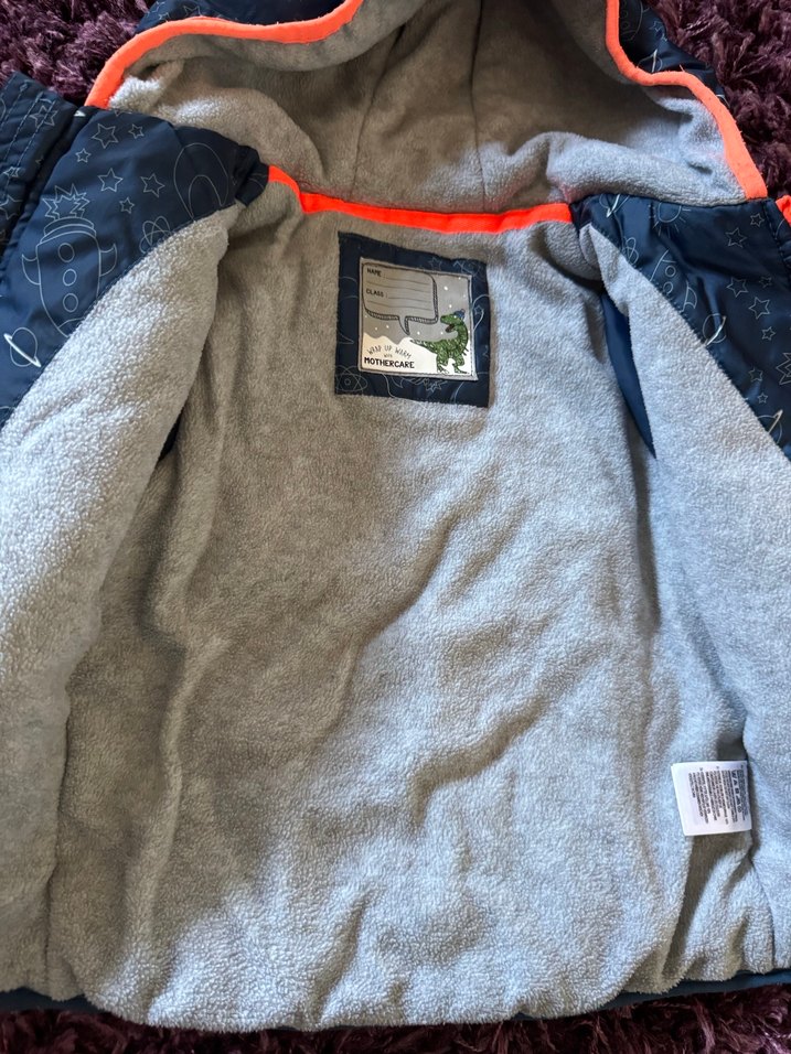 Erkek Çocuk Mavi Kapüşonlu Fermuarlı Ceket - Görsel 3