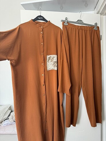 Diğer Taba rengi tunik pantolon takım