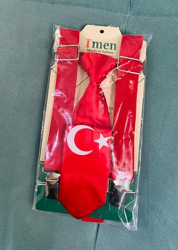 Türk bayraklı kravat seti - Görsel 2